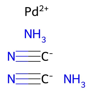 Diamminebis(cyano-C)palladium structure