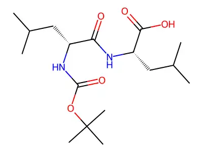 N-(tert-butoxycarbonyl)leucylleucine structure