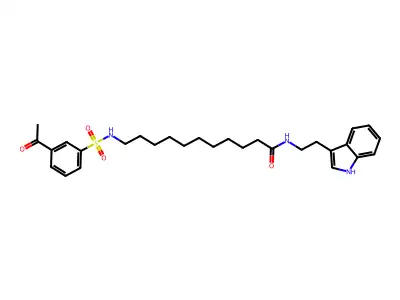 11-N-(3-Acetylbenzenesulfonyl)undecanoyl tryptamine structure