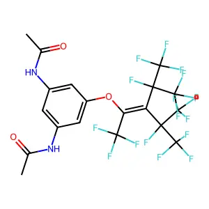 Benzene-1,3-diamine, N,N-diacetyl-5-[3,4,4,4-tetrafluoro-2-(1,2,2,2-tetrafluoro-1-trifluoromethylethyl)-1,3-di(trifluoromethyl)-1-butenyloxy]- structure