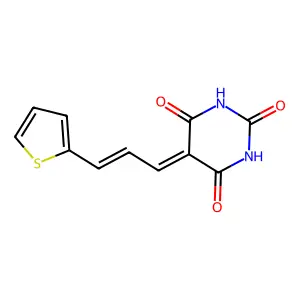 5-[(E)-3-thiophen-2-ylprop-2-enylidene]-1,3-diazinane-2,4,6-trione structure