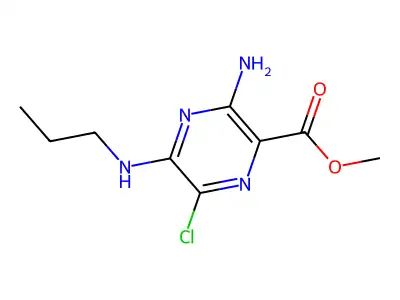 Methyl 3-amino-6-chloro-5-(propylamino)pyrazine-2-carboxylate structure