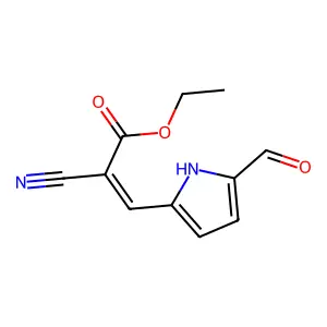 ethyl 2-cyano-3-(5-formyl-1H-pyrrol-2-yl)acrylate structure