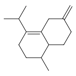 2-Isopropyl-5-methyl-9-methylene-bicyclo(4.4.0)dec-1-ene structure