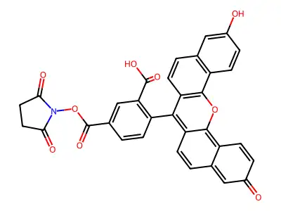 5(6)-Carboxynaphthofluorescein N-Succinimidyl ester structure