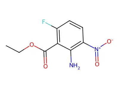 Benzoic acid, 2-amino-6-fluoro-3-nitro-, ethyl ester structure