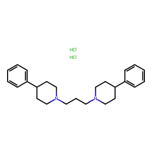 Piperidine, 1,1'-trimethylenebis(4-phenyl-, dihydrochloride structure