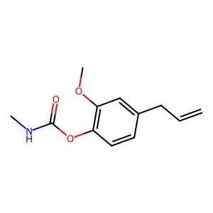 Carbamic acid, methyl-, 4-allyl-2-methoxyphenyl ester structure