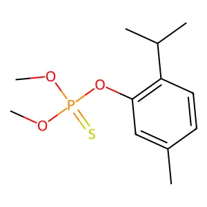 Phosphorothioic acid, O,O-dimethyl O-thymyl ester structure