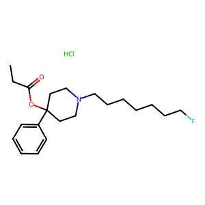 4-Piperidinol, 1-(7-fluoroheptyl)-4-phenyl-, propionate (ester), hydrochloride structure
