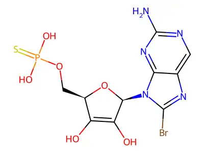 8-Bromoguanosino-3',5'-cyclic monophosphorothioate structure