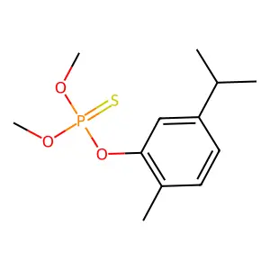 Phosphorothioic acid, O-carvacryl O,O-dimethyl ester structure