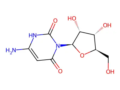 6-amino-3-[3,4-dihydroxy-5-(hydroxymethyl)oxolan-2-yl]-1H-pyrimidine-2,4-dione structure