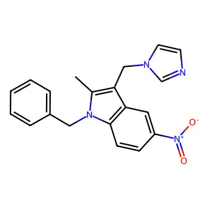 3-(1H-Imidazol-1-ylmethyl)-2-methyl-5-nitro-1-(phenylmethyl)-1H-indole structure