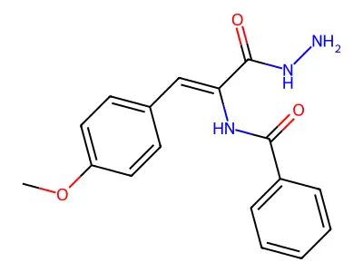 2-Propenoic acid, 2-(benzoylamino)-3-(4-methoxyphenyl)-, hydrazide structure