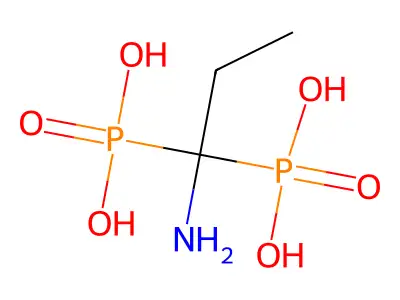 P,P'-(1-Aminopropylidene)bis(phosphonic acid) structure