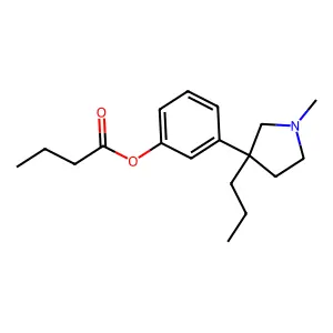 3-(1-Methyl-3-propylpyrrolidin-3-yl)phenyl butanoate structure