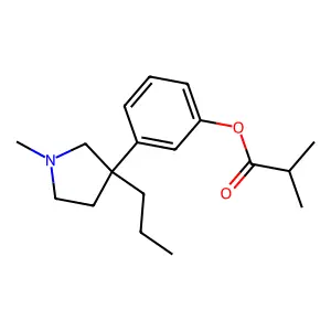 Phenol, m-(1-methyl-3-propyl-3-pyrrolidinyl)-, isobutyrate structure