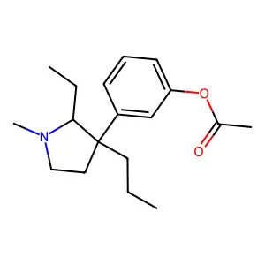 Phenol, m-(2-ethyl-1-methyl-3-propyl-3-pyrrolidinyl)-, acetate structure