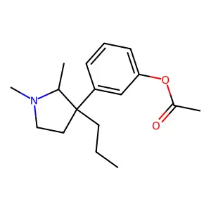 Phenol, m-(1,2-dimethyl-3-propyl-3-pyrrolidinyl)-, acetate structure