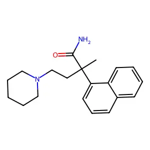 2-Methyl-2-(naphthalen-1-yl)-4-(piperidin-1-yl)butanimidic acid structure
