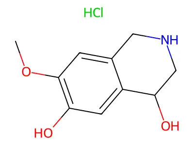 7-Methoxy-1,2,3,4-tetrahydroisoquinoline-4,6-diol;hydrochloride structure