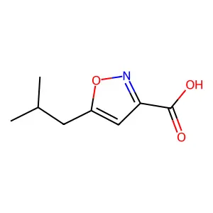 5-(2-Methylpropyl)-1,2-oxazole-3-carboxylic acid structure
