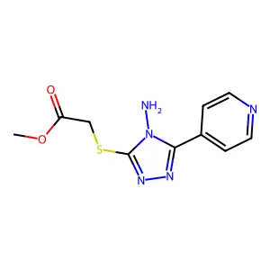 Methyl 2-(4-amino-5-(4-pyridyl)-1,2,4-triazol-3-ylthio)acetate structure