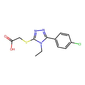 2-{[5-(4-chlorophenyl)-4-ethyl-4H-1,2,4-triazol-3-yl]sulfanyl}acetic acid structure