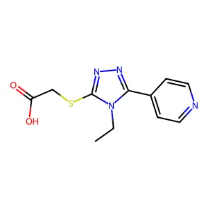 2-((4-Ethyl-5-(pyridin-4-yl)-4H-1,2,4-triazol-3-yl)thio)acetic acid structure