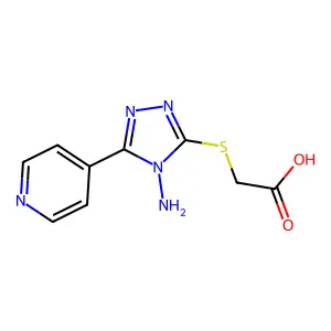 2-(4-Amino-5-(4-pyridyl)-1,2,4-triazol-3-ylthio)acetic acid structure