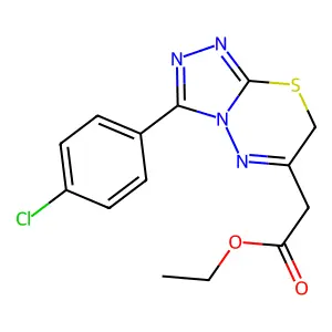 ethyl 2-[3-(4-chlorophenyl)-7H-[1,2,4]triazolo[3,4-b][1,3,4]thiadiazin-6-yl]acetate structure