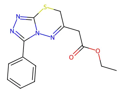 ethyl 2-{3-phenyl-7H-[1,2,4]triazolo[3,4-b][1,3,4]thiadiazin-6-yl}acetate structure