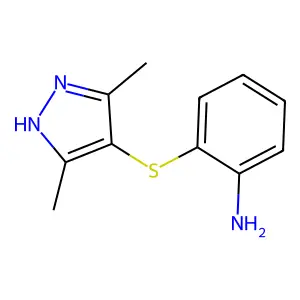 2-[(3,5-dimethyl-1H-pyrazol-4-yl)sulfanyl]aniline structure