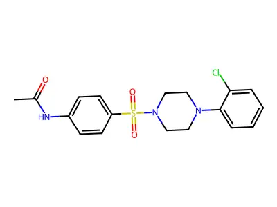 N-(4-{[4-(2-chlorophenyl)piperazinyl]sulfonyl}phenyl)acetamide structure