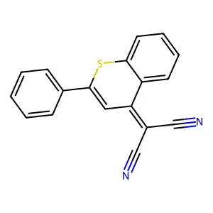 2-(2-Phenylthiochromen-4-ylidene)propanedinitrile structure