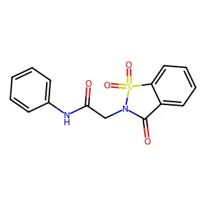 N-phenyl-2-(1,1,3-trioxo-1,2-benzothiazol-2-yl)acetamide structure