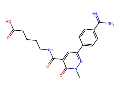 Pentanoic acid, 5-(((6-(4-(aminoiminomethyl)phenyl)-2,3-dihydro-2-methyl-3-oxo-4-pyridazinyl)carbonyl)amino)- structure