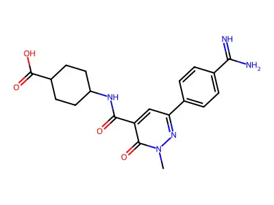 6-(4-Amidinophenyl)-4-((trans-4-carboxycyclohexyl)aminocarbonyl)-2-methyl-(2H)-pyridazin-3-one structure