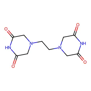 4,4'-(1,2-Ethanediyl)bis(2,6-piperazinedione) structure