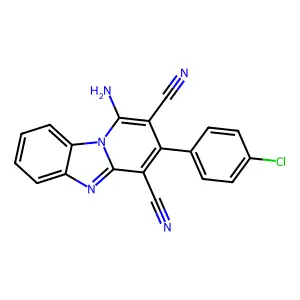1-Amino-3-(4-chlorophenyl)pyrido[1,2-a]benzimidazole-2,4-dicarbonitrile structure