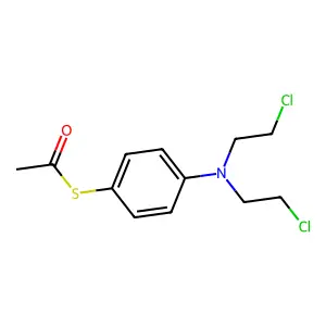 Acetic acid, thio-, S-ester with 4-(bis(2-chloroethyl)amino)benzene thiol structure