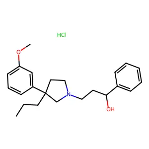 1-Pyrrolidinepropanol, 3-(m-methoxyphenyl)-alpha-phenyl-3-propyl-, hydrochloride structure