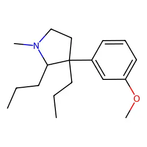 Pyrrolidine, 2,3-dipropyl-3-(m-methoxyphenyl)-1-methyl- structure