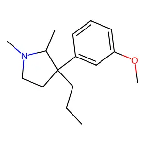 Pyrrolidine, 1,2-dimethyl-3-(m-methoxyphenyl)-3-propyl- structure