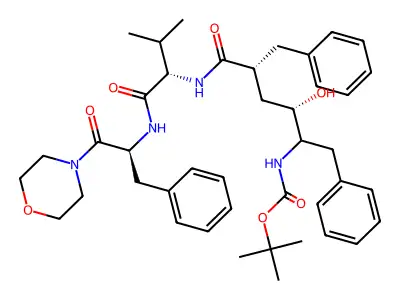 Boc-Phe-psi(CH(OH)CH2)-Phe-Val-Phe-morpholine structure