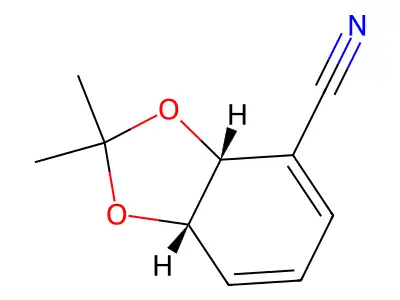(3aR,7aS)-2,2-dimethyl-3a,7a-dihydro-1,3-benzodioxole-4-carbonitrile structure
