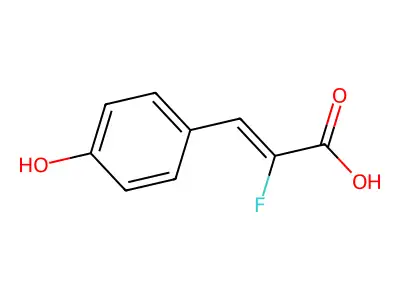(E)-2-fluoro-3-(4-hydroxyphenyl)prop-2-enoic acid structure