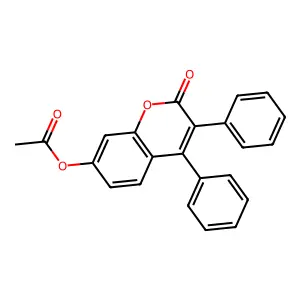Acetic acid 3,4-diphenyl-2-oxo-2H-benzopyran-7-yl ester structure
