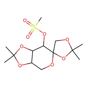 (2,2,2',2'-tetramethylspiro[1,3-dioxolane-4,6'-3a,4,7,7a-tetrahydro-[1,3]dioxolo[4,5-c]pyran]-7'-yl) methanesulfonate structure